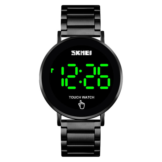 SKMEI 1550 Simple and Stylish LED Touch Screen Men Watch Waterproof Stainless Steel With Electronic Watch(Black) by SKMEI