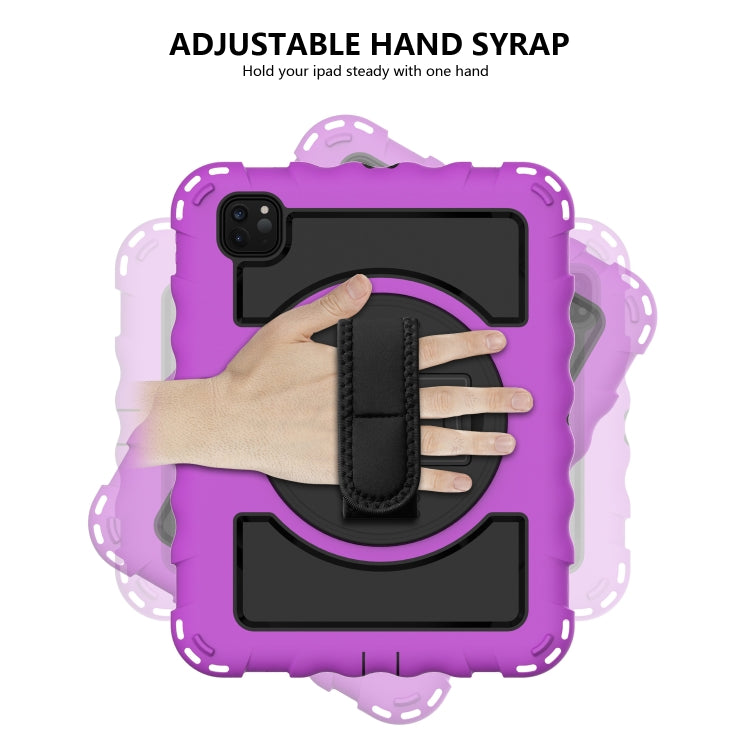 For iPad Pro 11 (2020) PC + Silicone Shockproof Combination Tablet Case with 360 Degree Rotating Holder & Handle(Purple) by bashfashion