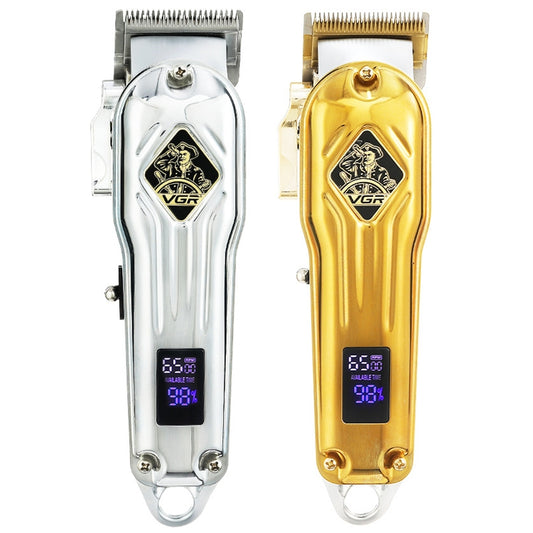 VGR V-267 10W USB Metal Hair Clipper with LED Digital Display & 5 Gears Adjustment (Silver) by VGR