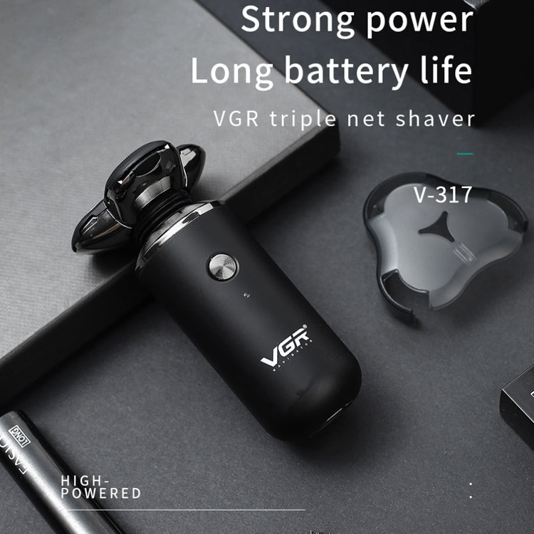 VGR V-317 5W USB Omnidirectional Three-dimensional Floating Three-network Electric Shaver by VGR