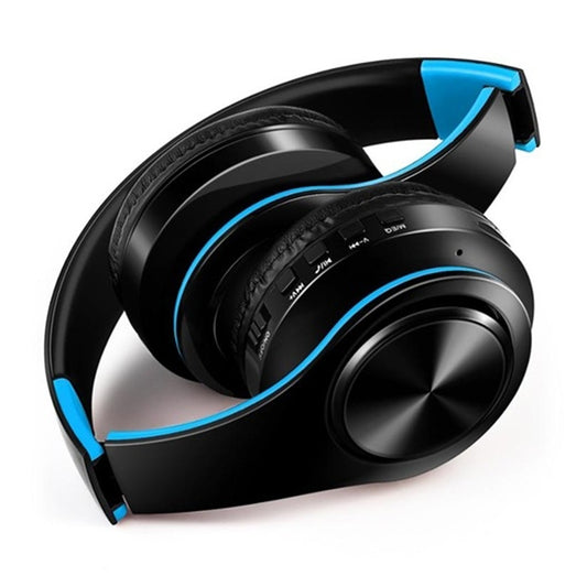 B7 Wireless Bluetooth Headset Foldable Headphone Adjustable Earphones with Microphone(Black Blue) by bashfashion