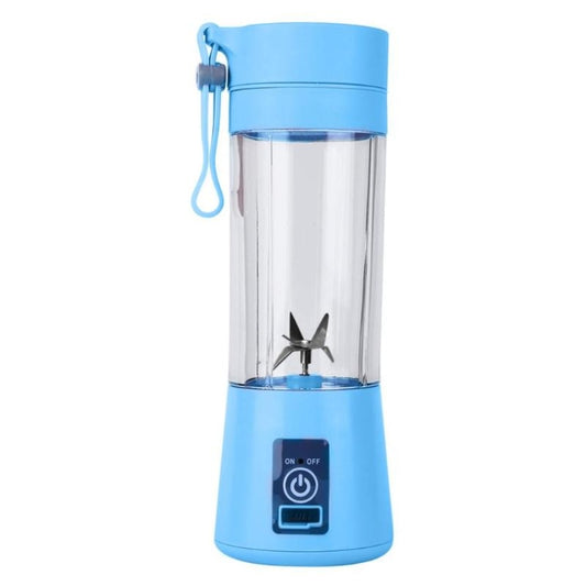 USB Rechargeable Electric Automatic Vegetable Fruit Citrus Orange Juice Maker Cup Mixer Bottle (380ML)(6 Blades Blue) by bashfashion