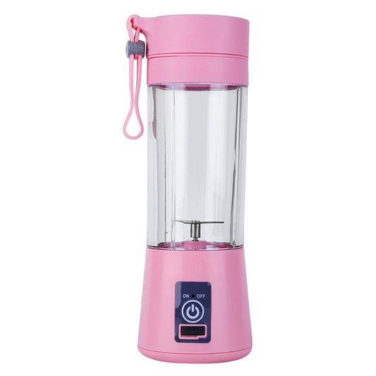 USB Rechargeable Electric Automatic Vegetable Fruit Citrus Orange Juice Maker Cup Mixer Bottle (380ML)(2 Blades Pink) by bashfashion