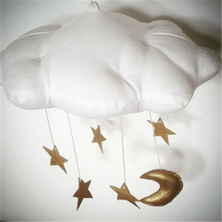 Baby Nursery Ceiling Mobile Party Decoration Clouds Moon Stars Hanging Decorations Kids Room Decoration for Baby Bedding(White Silver) by bashfashion