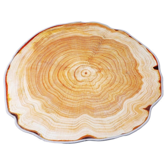 3D Growth Ring Pattern Bathroom Living Room Carpets Home Decor Mat, Size:Diameter about 0.6m(Black Edged Wood Grain) by bashfashion