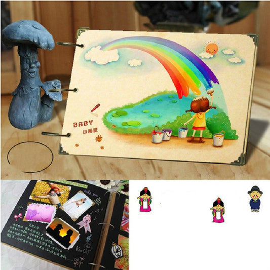 10 inch DIY Paste Retro Loose-leaf Iron Hoop Photo Album(30 Kraft Card Pages) by bashfashion