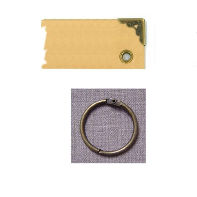 10 inch DIY Paste Retro Loose-leaf Iron Hoop Photo Album(15 Kraft Card +15 Black Card Pages) by bashfashion