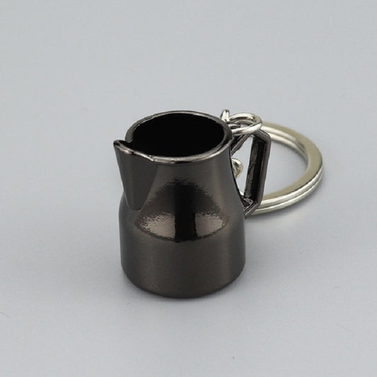 Creative Coffee Appliance Keychain Metal 3D Mini Coffee Pot Pendant, Color:Coffee Pot Black by bashfashion