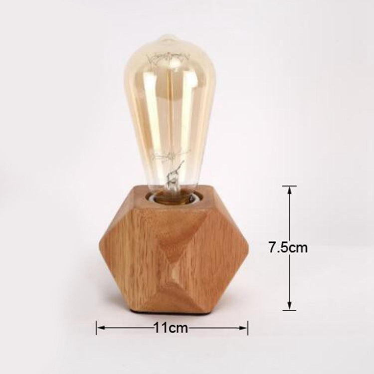 Solid Wood Decoration LED Night Light Modern Minimalist Warm Bedroom Bedside Lamp Small Table Lamp without LED Bulbs, EU Plug by bashfashion