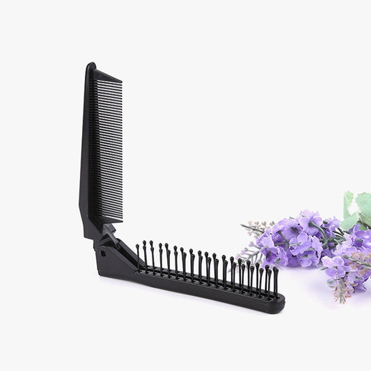 Portable Travel Folding Comb Anti-static Massage Comb(Black) by bashfashion