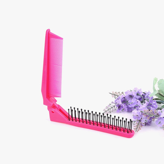 Portable Travel Folding Comb Anti-static Massage Comb(Rose Red) by bashfashion