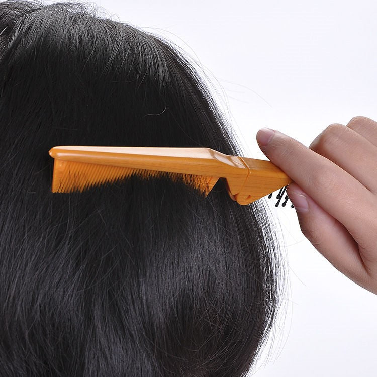 Portable Travel Folding Comb Anti-static Massage Comb(Yellow Wood Grain) by bashfashion