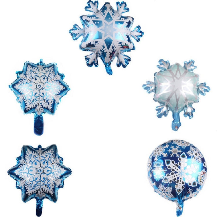 5 PCS Snowflake Shaped Holiday Decoration Aluminum Film Balloon, Size:32×36cm Mini Snowflake by bashfashion