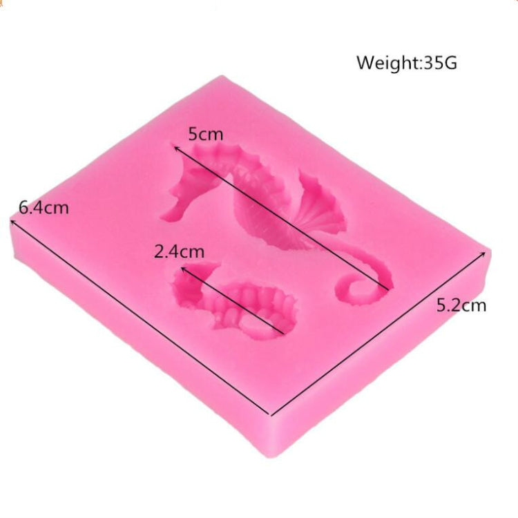 2 PCS Hippocampus DIY Modeling Mold Fondant Silicone Cake Chocolate Mold Baking Tool(Pink) by bashfashion