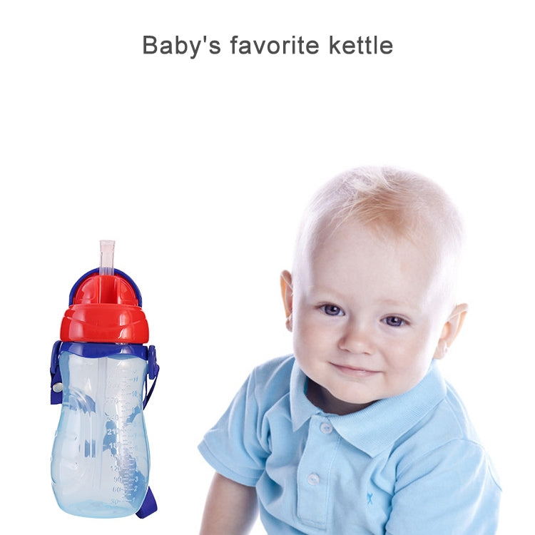 Baby Water Feeding Bottle With Straw Portable Cartoon Save Cups Sports Bottles Baby Feeding Cups(Blue) by bashfashion