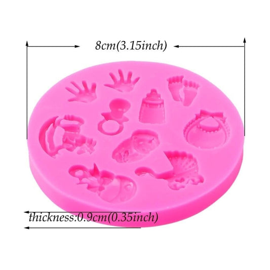 2 PCS Baby Hand Foot Shape DIY Mold Fondant Silicone Cake Chocolate Mold Baking Tool by bashfashion