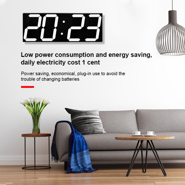 LED Digital Clock Living Room Wall Clock Creative WIFI Clock US Plug, Style:4 Bit WIFI, Color:Hollow White by bashfashion