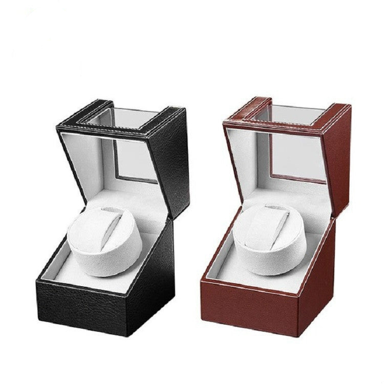 Leather Single Watch Box Electric Motor Watch Shaker Automatic Watch Shaker ,US Plug(Black) by bashfashion