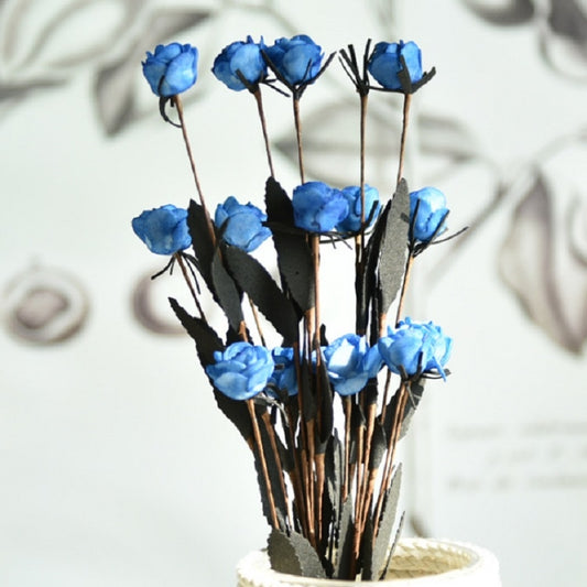Artificial Rose Bud Wedding Decoration Flower Arrangement Party Home Decoration(Blue) by bashfashion