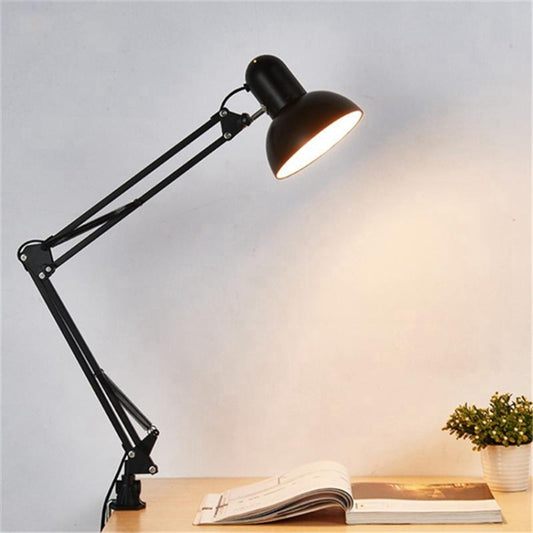 Flexible Swing Arm Clamp Mount Table Lamp Office Studio Home Table Desk Light, US Plug by bashfashion