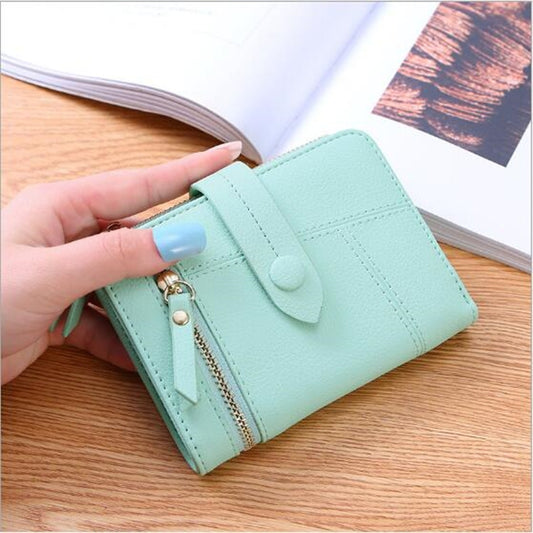 Women Two-folding Wallet Multi-function Clutch Bag Small Wallet(Green) by bashfashion