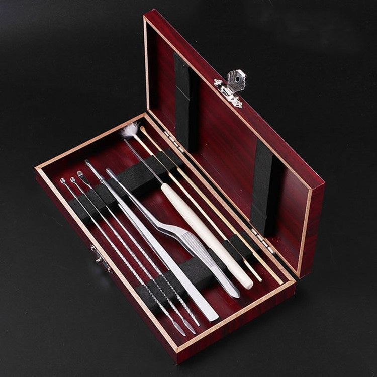 8-in-1 Wooden Box Ear Picking Tool Set by bashfashion
