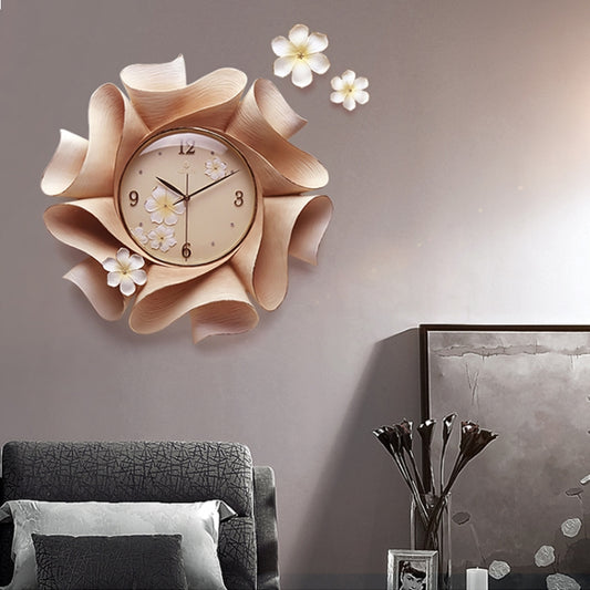 Creative Wall Clock Pure Hand-painted Wall Clock(Gold) by bashfashion