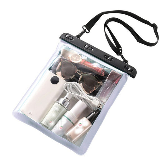 Multipurpose Single Shoulder Outdoor Transparent Waterproof Bag for Mobile Phone Small Objects(White) by bashfashion