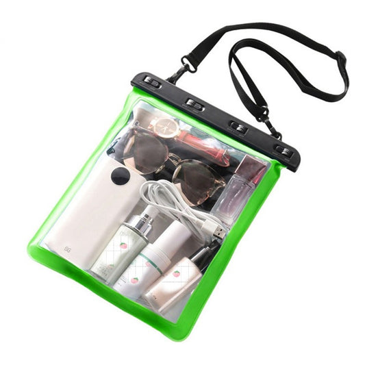 Multipurpose Single Shoulder Outdoor Transparent Waterproof Bag for Mobile Phone Small Objects(Green) by bashfashion