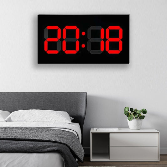 Creative Wall Clock Alarm Clock Simple Remote Control Perpetual Calendar Electronic Clock US Plug, Style:Single-sided Remote Control(Red Font) by bashfashion