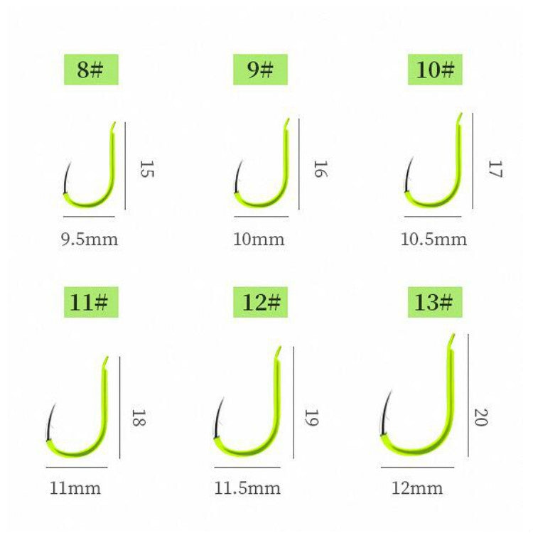 5 in 1 Stranded Double Hook Anti-winding Silver Carp Fishing Group Spring Fishing Hook, Specification:8(Fluorescent Hook) by bashfashion