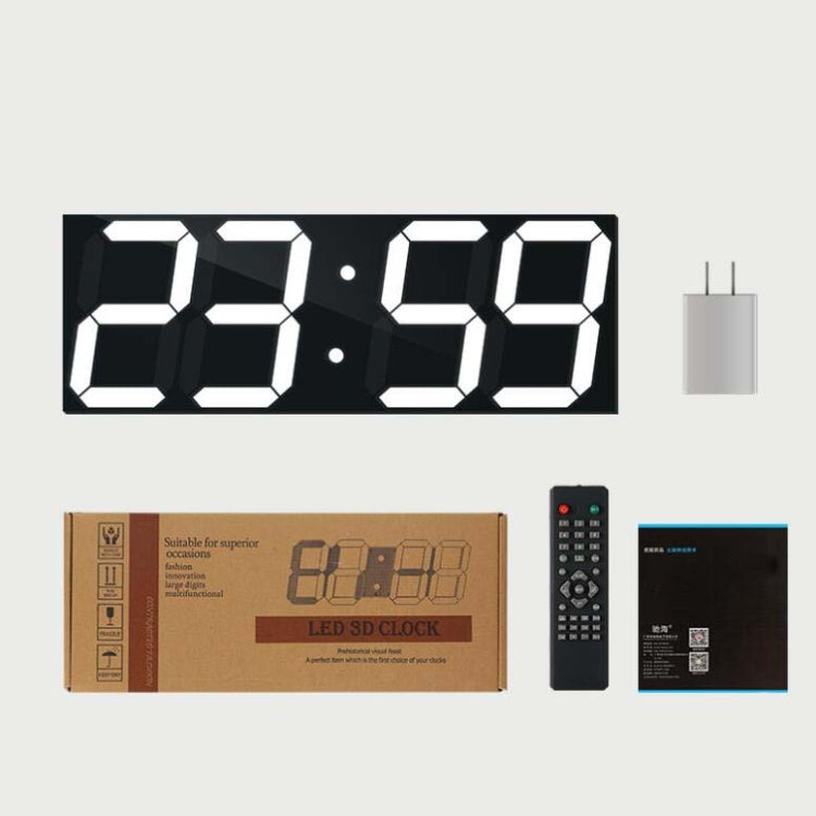 Wall Sticker LED Wall Clock Decorative Clock Creative Acrylic Mirror Clock US Plug, Style:Remote Version Sealed Box(White Font) by bashfashion