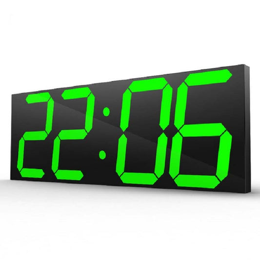 Wall Sticker LED Wall Clock Decorative Clock Creative Acrylic Mirror Clock US Plug, Style:Remote Version Sealed Box(Green Font) by bashfashion