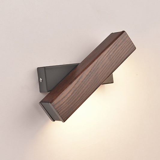 Simple Rotatable Bedside Bedroom Wall Lamp Warm Night Light, Size:31cm(Walnut) by bashfashion