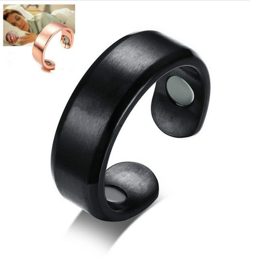 Acupressure Anti Snore Ring Treatment Reflexology Anti Snoring Apnea Sleeping Device(Black) by bashfashion