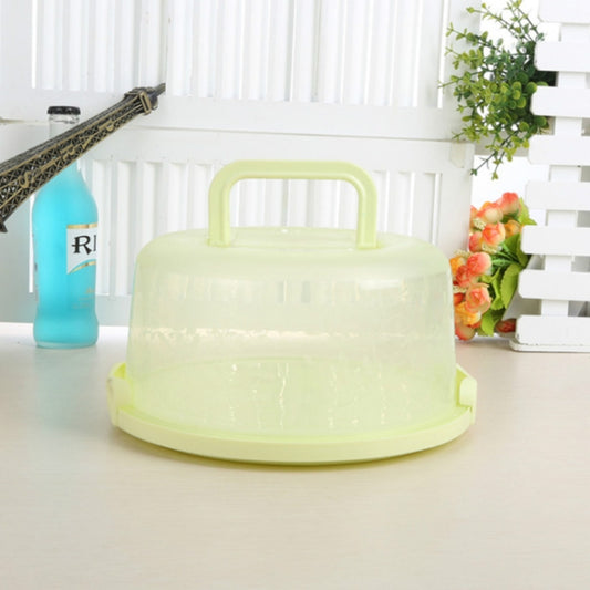 Plastic Round Handle Storage BoxePortable Cake Box(Apple Green) by bashfashion