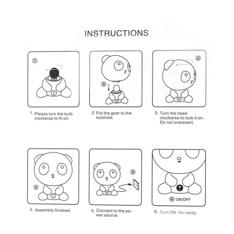 Baby Bedroom Lamps Night Light Cartoon Pets Pvc Plastic Sleep Led Kid Lamp Bulb bear(US) by bashfashion