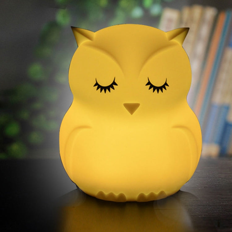 Cute owl cartoon colorful LED Lamp creative silicone night light childrens toy lamp bedroom decoration USB charging light by bashfashion