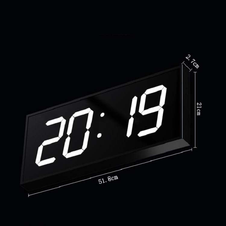 LED Large Screen Digital Electronic Clock Remote Control Double-sided Wall Clock (White) by bashfashion