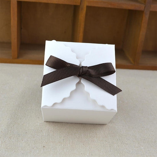10 PCS Retro Mini Kraft Paper Box DIY Wedding Favor Gift Box Small Cake Box(White) by bashfashion