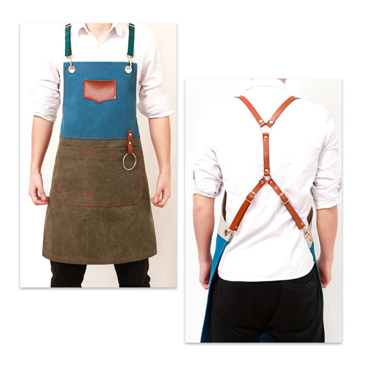Men Women Overalls Denim Apron(Green) by bashfashion