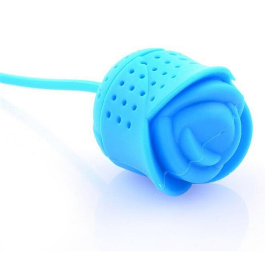 Rose Silicone Tea Infuser Loose Leaf Tea Strainer Herbal Spice Infuser Filter Tea Tools, color random delivery by bashfashion