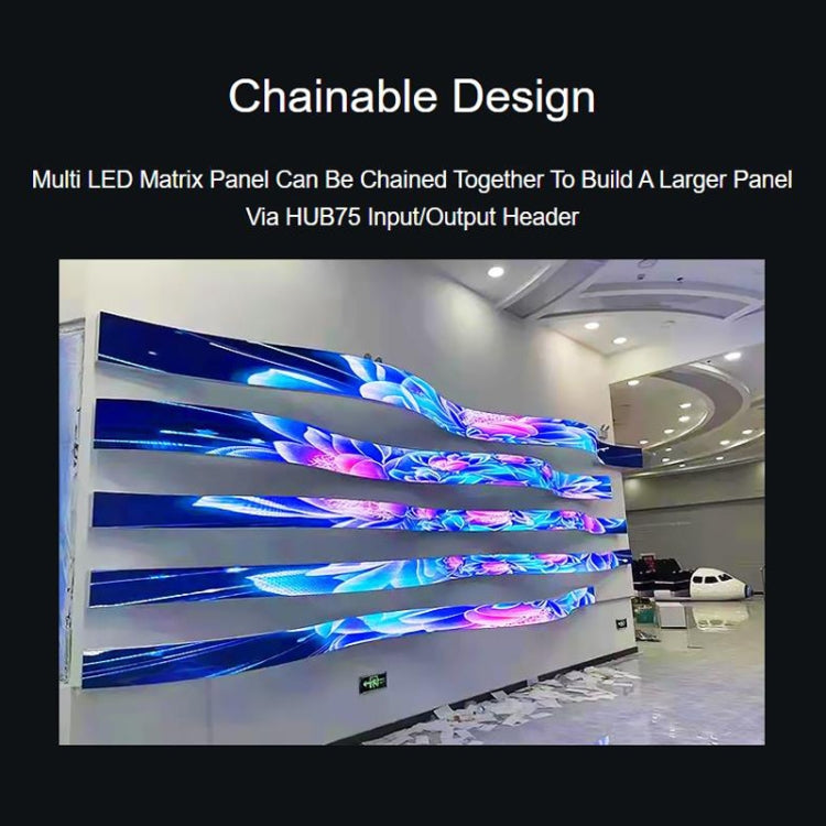 Waveshare Flexible RGB Full-color LED Matrix Panel, 2.5mm Pitch, 96x48 Pixels, Adjustable Brightness Bendable PCB by Waveshare