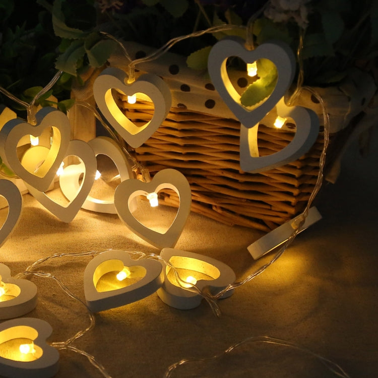 1.2m 10 LEDs Wooden Heart Christmas Party Outdoor Indoor Heart Decoration String Light by bashfashion