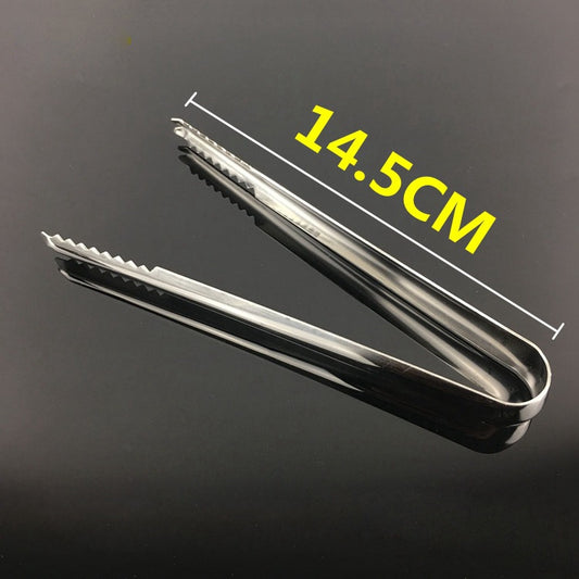 2 PCS Stainless Steel Light Body Small Sugar Clip Cube Sugar Clip Thickened Ice Clip, Specification:Stainless Steel 5 Inches by bashfashion