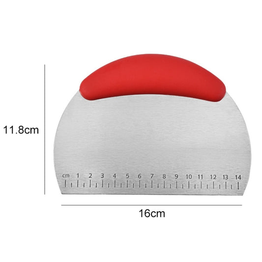 Stainless Steel Noodle Cutter Rice Flour Scraper Dough Cutting Knife(Red) by bashfashion