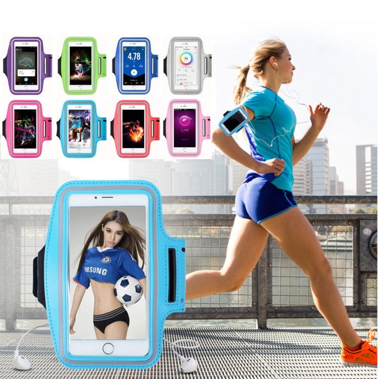 Sports Outdoor Arm Bag Fitness With Touch Screen Mobile Phone Arm Bag, Size: Large(Sky Blue) by bashfashion