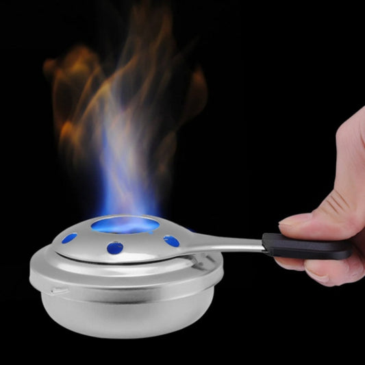 Outdoor Mini Stainless Steel Handle Alcohol Stove Camping Fuel Small Hot Pot Windproof Alcohol Stove, Size:9.5cm by bashfashion