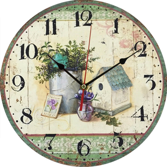 Vintage Wooden MDF Hanging Clock Mute Quartz Clock Living Room Wall Clock(262) by bashfashion