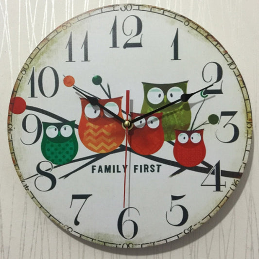 Vintage Wooden MDF Hanging Clock Mute Quartz Clock Living Room Wall Clock(179) by bashfashion